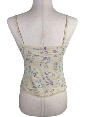 Vintage Y2K Victoria's Secret Lace Trim Floral Cami Tank Top Size Medium Fairy thumbnail 2