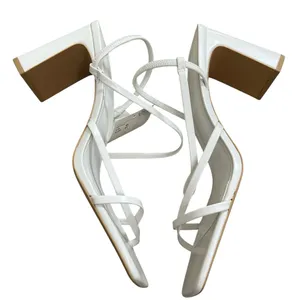 H&M Women's Elegant White Square toe Heels thumbnail 4