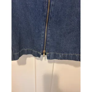Vintage 90’s Long Sleeve Full Zip Retro Midi Blue Denim Dress Size 3 Rocker thumbnail 6
