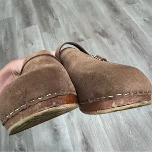 Anthropologie Suede Clog Shoes 36 Tan Brown Fall Autumn thumbnail 9