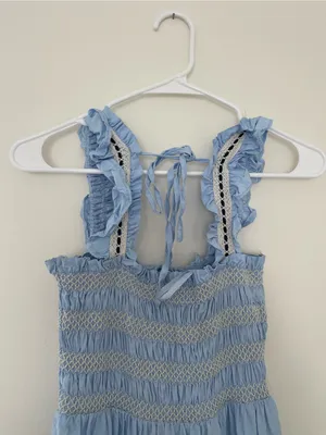Light Blue Smocked Maxi Dress thumbnail 4