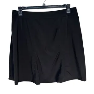 Paia Hawaii Black Swim Rip‎ Skirt Swim Cover Mini Pleated Athletic Skirt Large thumbnail 6