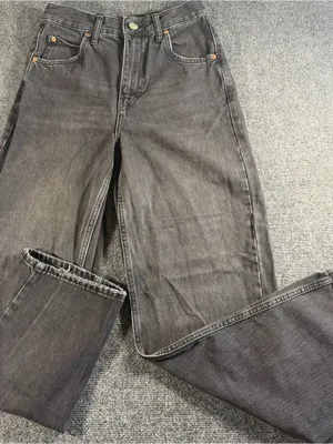BDG Urban Outfitters Women's Boyfriend Wide-Leg Relaxed Black Denim Jeans 26x32 thumbnail 2
