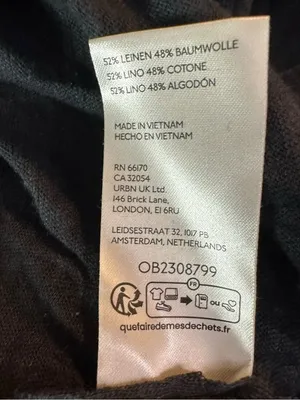 Free People Oversized Slouchy Cotton Linen Henley Tee in Black Medium NWT thumbnail 8
