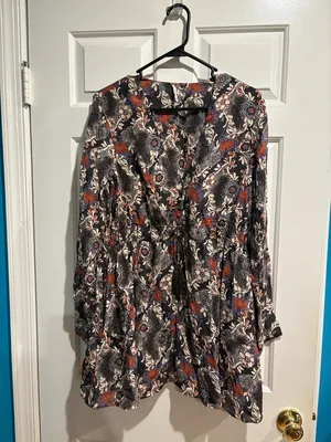 Free People Stealing Fire floral mini dress sz L boho whimsigoth thumbnail 2