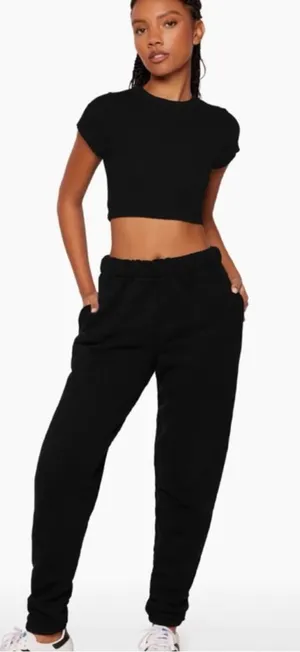 SET ACTIVE Heavyweight Onyx Cotton Black Sweatpants Joggers thumbnail 1