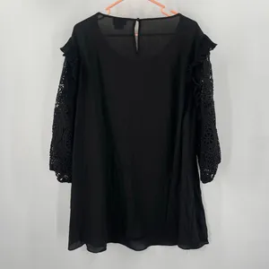 CITY CHIC Blouse Size XL/22 Lace Breeze Top Black Embroidered Eyelet Statement thumbnail 3