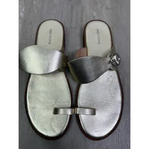 Free People Barcelona Slip-On Sandals Gold Metallic Size 9 thumbnail 2