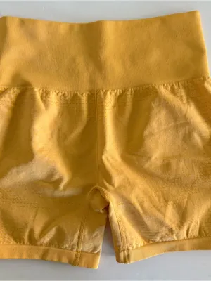 No Brand Yellow Seamless Shorts. Size No tag, but fits like a small. thumbnail 4