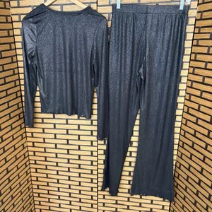 Steve Madden Black Shimmer Pajama Set Size‎ Small thumbnail 2