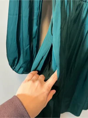 Abercrombie & Fitch Emerson Satin‎ Green Mini Dress Long Sleeve Small Tall ST thumbnail 7