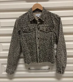 Mud Pie Leopard-Print Denim Jacket - Tan & Black thumbnail 1