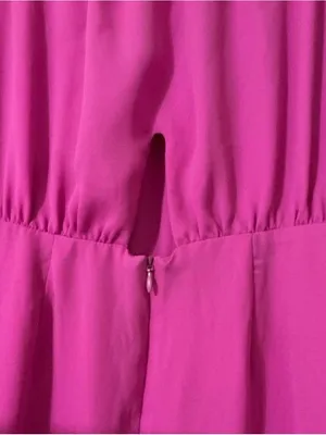 krisa Hot Pink Strapless Mini Dress Size Small Fuchsia Asymmetrical Ruffle thumbnail 5