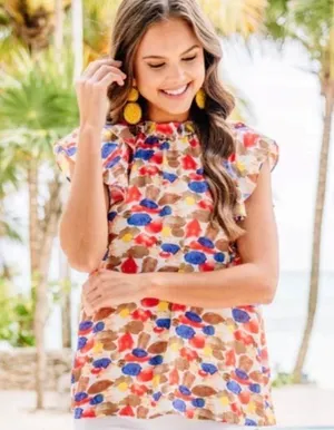Entro NWT It’s Your Way Dot Sleeveless Blouse thumbnail 1