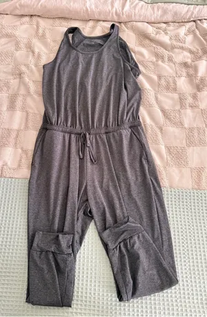 Patagonia Women Seabrook Jumpsuit XL Gray Sleeveless Drawstring Pockets thumbnail 1