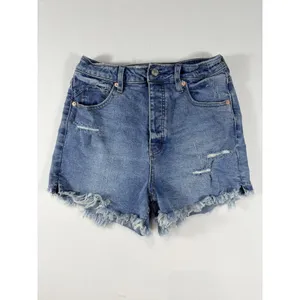 Free People We The Free Women’s Size‎ 28 Distressed High Rise Denim Shorts thumbnail 10