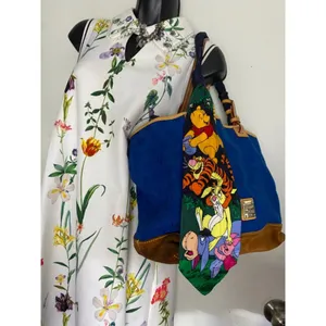 Dooney & BOURKE Blue Brown Large Fabric Tote Bag thumbnail 8