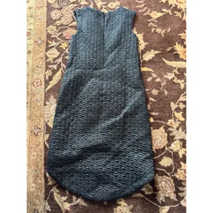 Black Quilted High Low Sleeveless Dress Geometric Textured Evening Gown thumbnail 3