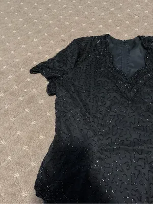 1980’s Beaded Blouse Black Size M thumbnail 5