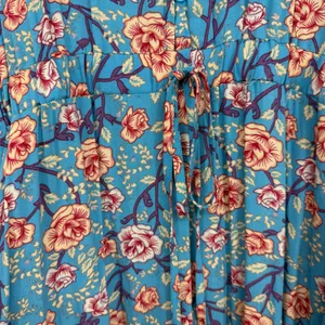 Anthropologie Sunday Mi Amor‎ Floral Tiered Maxi Dress M Boho Tassel Cottage thumbnail 5