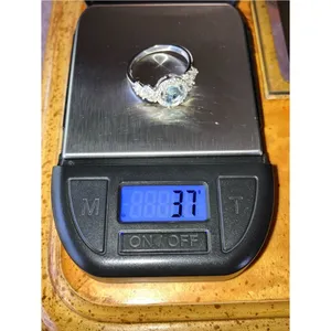 Genuine Aquamarine Sterling Silver Ring Size 9 Blue thumbnail 10