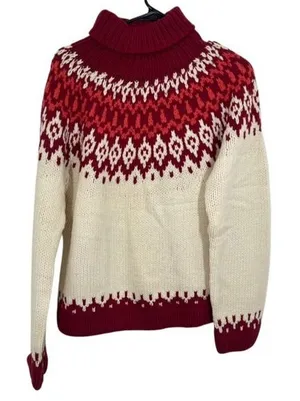 American Eagle Outfitters Hand Knit Lambswool Fair Isle Turtleneck‎ Sweater thumbnail 1