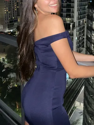 Tobi Navy Off-Shoulder Mini Bodycon Dress thumbnail 3