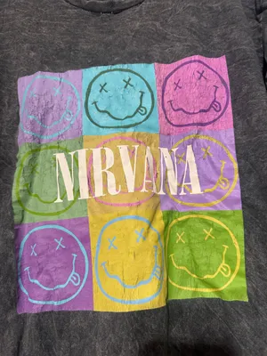 Nirvana Mineral Wash Smiley Face Band Graphic Tee Shirt Size Large L thumbnail 3