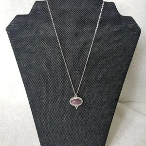 Silvertone unbranded purple stone pendant thumbnail 2