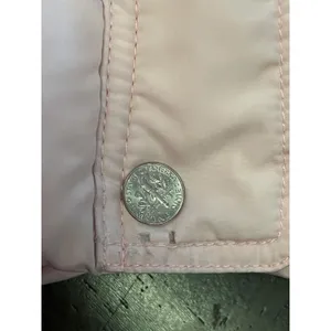 Oodji Super Active Puffer Vest Womens Small Pink Quilted Zip Snap High Collar thumbnail 7