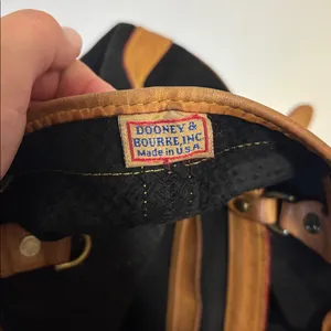 Dooney & Bourke Cabriolet Bucket Shoulder Bag Black w/ Brown Leather Trim thumbnail 10