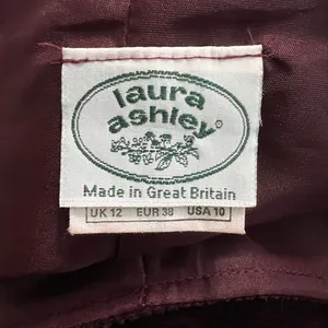 Laura Ashley Vintage Corduroy Midi Skirt Plum Burgundy A Line UK 12 US 10 thumbnail 7