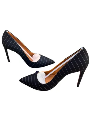 Ralph Lauren Collection Celia Pinstripe Wool Blend Pump EU 39 US 9 Business thumbnail 4