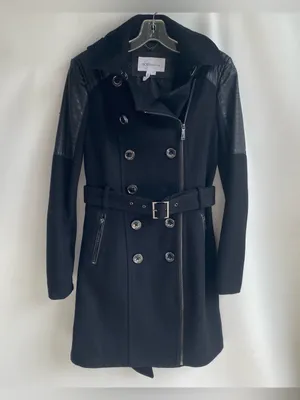 BCBGeneration black wool hooded double breasted winter dress coat Y2K academia thumbnail 2