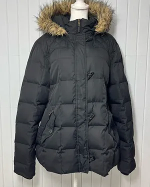 Ralph Lauren‎ Black Puffer Jacket with Faux Fur Trim thumbnail 1