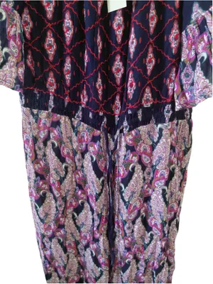 Raga by Anthropologie Boho Off-The-Shoulder Paisley Smocked Jumpsuit Size L NWT thumbnail 7