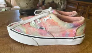 Vans Off The Wall Shoes Tie Dye Canvas Lace Up Sneaker Skate Flats Size US Women thumbnail 1