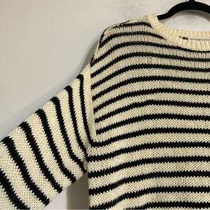 Denim & Supply Ralph Lauren Open Knit Cotton Striped Crewneck Sweater XL Preppy thumbnail 3