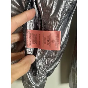 BlankNYC Reversible Metallic Hooded Windbreaker Jacket Black Silver 02LK9819 M thumbnail 6