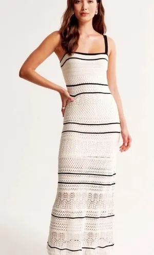 Abercrombie and Fitch Crochet Maxi Dress size Small thumbnail 1