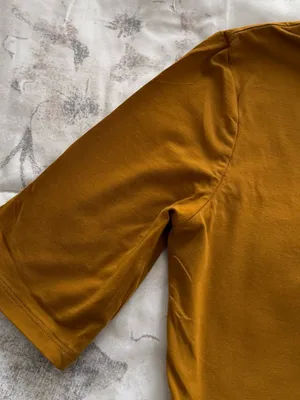 Everlane mustard tapenade Short Sleeve crewneck bodysuit, size S Supima cotton thumbnail 14
