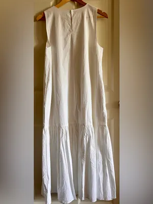 The Drop IIana 100% Cotton White‎ Midi/Maxi Wide Hem Poplin Dress Feminine MED thumbnail 9