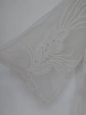 Cupshe Ivory Floral Lace Boho Kimono Maxi Swim Cover Up Long Sheer Mesh Medium thumbnail 7