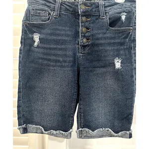 Vanilla Star Juniors Distressed Denim Burmuda Shorts 26/3 thumbnail 3