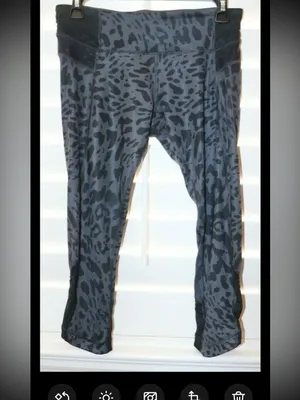 Lululemon Just Breathe Crop Leggings Animal Swirl Deep Coal Light Black Size 6 thumbnail 3