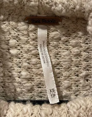 Beige Turtleneck Oversized Knit Sweater thumbnail 3