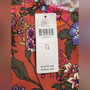 Anthropologie Maeve Floral Flower Power Wide Leg High Waist Crop Pants|Size:14 thumbnail 10