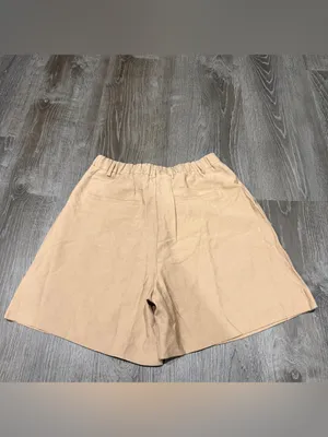 NWOT Halara Khaki High-Waisted Zipper Pocket Work Linen-Feel Shorts thumbnail 5