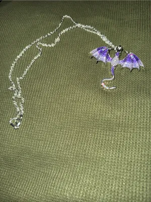 Purple Dragon Pendant Necklace - Women's Jewelry thumbnail 3