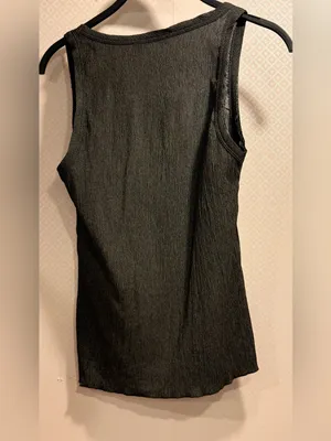 NWT Zara Black Sheer Ribbed Scoop Summer Lightweight Tank Size M thumbnail 3